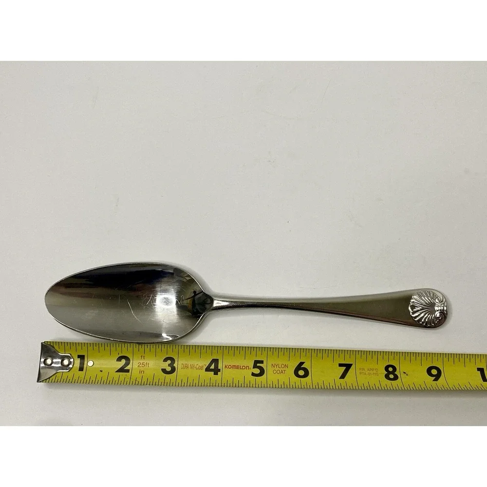 Kirk Stieff Williamsburg Royal Shell Stainless Serving Spoon
